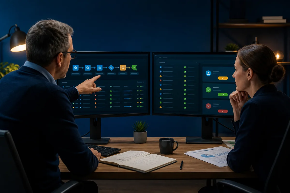 AI automation agency specialists testing workflow controls before launch