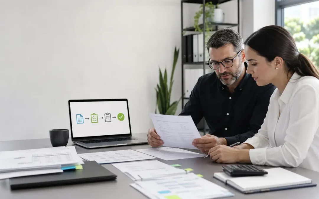Finance team planning an AI invoice processing workflow with controlled approval